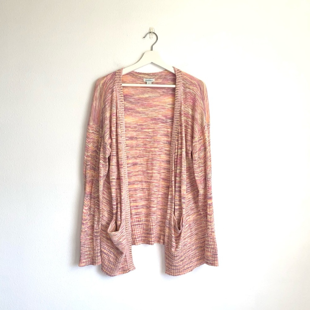 Sundance Adelaide Dreaming Open Front Knit Cardigan | Rose Pink, Size Large